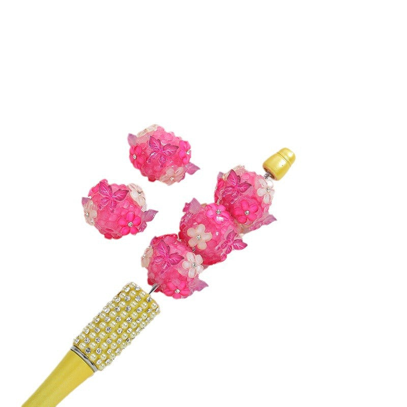 Wholesale Full Diamond Cherry Blossom Butterfly Straight Hole Beads